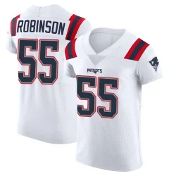 New England Patriots Men's Elite White Vapor Untouchable Jersey (55 Tyrese Robinson)
