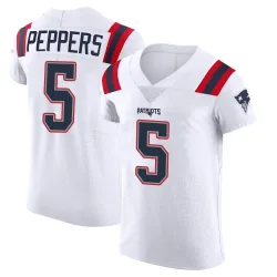 New England Patriots Men's Elite White Vapor Untouchable Jersey (5 Jabrill Peppers)