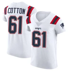 New England Patriots Men's Elite White Vapor Untouchable Jersey (61 Lester Cotton)