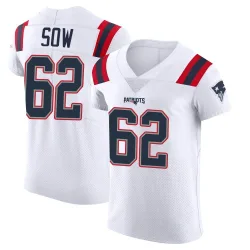 New England Patriots Men's Elite White Vapor Untouchable Jersey (62 Sidy Sow)