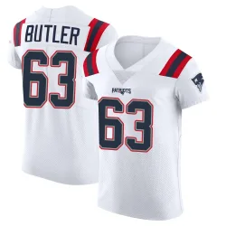 New England Patriots Men's Elite White Vapor Untouchable Jersey (63 Mehki Butler)