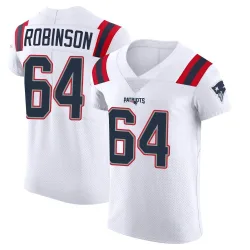 New England Patriots Men's Elite White Vapor Untouchable Jersey (64 Layden Robinson)