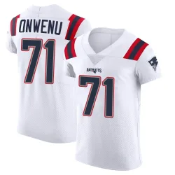 New England Patriots Men's Elite White Vapor Untouchable Jersey (71 Mike Onwenu)