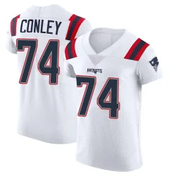 New England Patriots Men's Elite White Vapor Untouchable Jersey (74 Jack Conley)