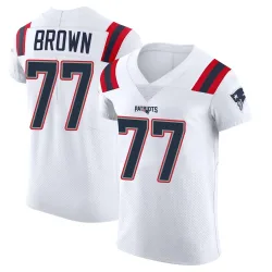 New England Patriots Men's Elite White Vapor Untouchable Jersey (77 Ben Brown)