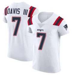 New England Patriots Men's Elite White Vapor Untouchable Jersey (7 Carlton Davis III)