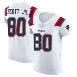 New England Patriots Men's Elite White Vapor Untouchable Jersey (80 Gee Scott Jr.)