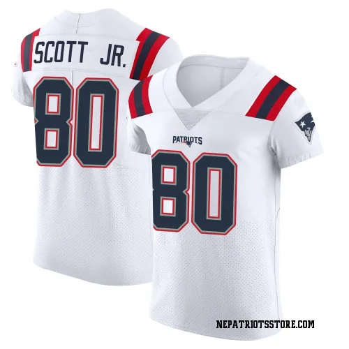 New England Patriots Men's Elite White Vapor Untouchable Jersey (80 Gee Scott Jr.)