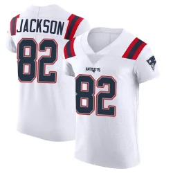 New England Patriots Men's Elite White Vapor Untouchable Jersey (82 JaQuae Jackson)