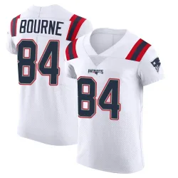 New England Patriots Men's Elite White Vapor Untouchable Jersey (84 Kendrick Bourne)