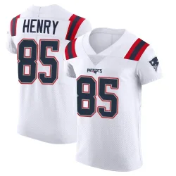 New England Patriots Men's Elite White Vapor Untouchable Jersey (85 Hunter Henry)