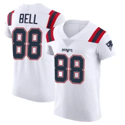 New England Patriots Men's Elite White Vapor Untouchable Jersey (88 Jaheim Bell)