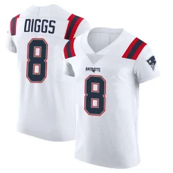 New England Patriots Men's Elite White Vapor Untouchable Jersey (8 Stefon Diggs)