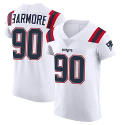 New England Patriots Men's Elite White Vapor Untouchable Jersey (90 Christian Barmore)