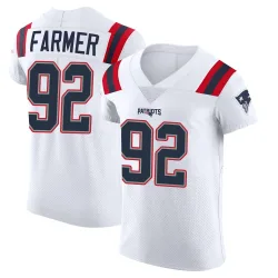 New England Patriots Men's Elite White Vapor Untouchable Jersey (92 Joshua Farmer)