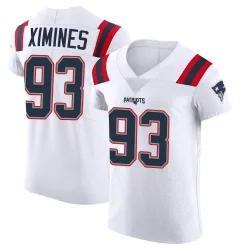 New England Patriots Men's Elite White Vapor Untouchable Jersey (93 Oshane Ximines)