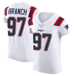 New England Patriots Men's Elite White Vapor Untouchable Jersey (97 Alan Branch)