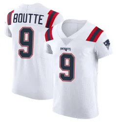 New England Patriots Men's Elite White Vapor Untouchable Jersey (9 Kayshon Boutte)