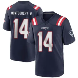 New England Patriots Men's Game Navy Blue Team Color Jersey (14 Ty Montgomery II)