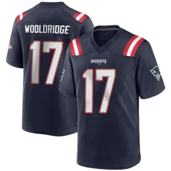New England Patriots Men's Game Navy Blue Team Color Jersey (17 Ben Wooldridge)