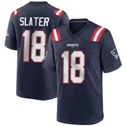 New England Patriots Men's Game Navy Blue Team Color Jersey (18 Matthew Slater)