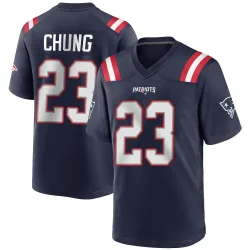 New England Patriots Men's Game Navy Blue Team Color Jersey (23 Patrick Chung)