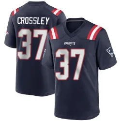 New England Patriots Men's Game Navy Blue Team Color Jersey (37 Brandon Crossley)