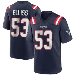 New England Patriots Men's Game Navy Blue Team Color Jersey (53 Christian Elliss)