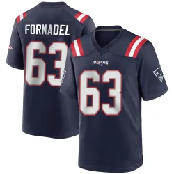 New England Patriots Men's Game Navy Blue Team Color Jersey (63 Liam Fornadel)
