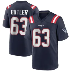 New England Patriots Men's Game Navy Blue Team Color Jersey (63 Mehki Butler)
