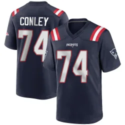 New England Patriots Men's Game Navy Blue Team Color Jersey (74 Jack Conley)