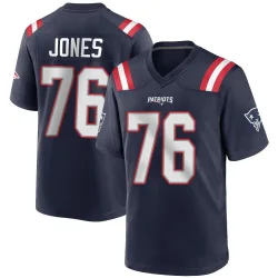 New England Patriots Men's Game Navy Blue Team Color Jersey (76 Caleb Jones)