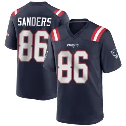 New England Patriots Men's Game Navy Blue Team Color Jersey (86 Braylon Sanders)