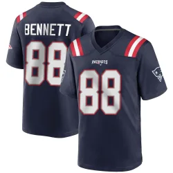 New England Patriots Men's Game Navy Blue Team Color Jersey (88 Martellus Bennett)