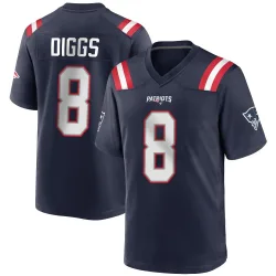 New England Patriots Men's Game Navy Blue Team Color Jersey (8 Stefon Diggs)