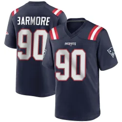 New England Patriots Men's Game Navy Blue Team Color Jersey (90 Christian Barmore)
