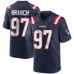 New England Patriots Men's Game Navy Blue Team Color Jersey (97 Alan Branch)