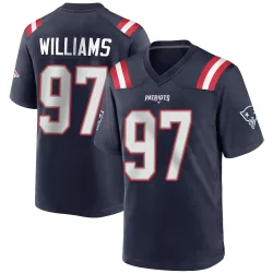 New England Patriots Men's Game Navy Blue Team Color Jersey (97 Milton Williams)