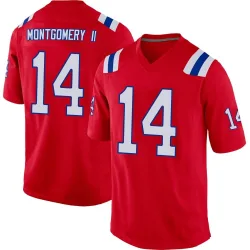 New England Patriots Men's Game Red Alternate Jersey (14 Ty Montgomery II)