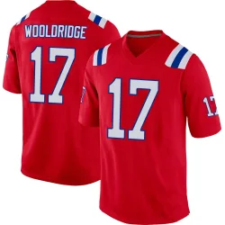 New England Patriots Men's Game Red Alternate Jersey (17 Ben Wooldridge)