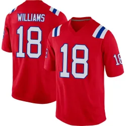 New England Patriots Men's Game Red Alternate Jersey (18 Kyle Williams)