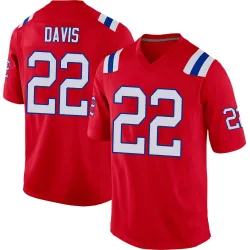 New England Patriots Men's Game Red Alternate Jersey (22 Cody Davis)