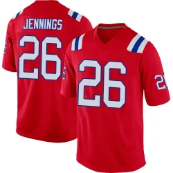 New England Patriots Men's Game Red Alternate Jersey (26 Terrell Jennings)