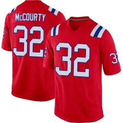 New England Patriots Men's Game Red Alternate Jersey (32 Devin McCourty)