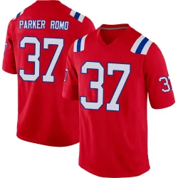 New England Patriots Men's Game Red Alternate Jersey (37 John Parker Romo)