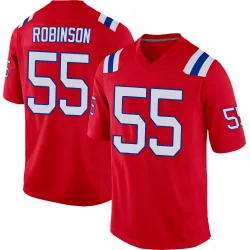 New England Patriots Men's Game Red Alternate Jersey (55 Tyrese Robinson)
