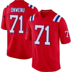 New England Patriots Men's Game Red Alternate Jersey (71 Mike Onwenu)