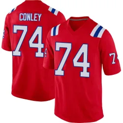 New England Patriots Men's Game Red Alternate Jersey (74 Jack Conley)