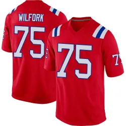 New England Patriots Men's Game Red Alternate Jersey (75 Vince Wilfork)