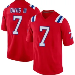 New England Patriots Men's Game Red Alternate Jersey (7 Carlton Davis III)